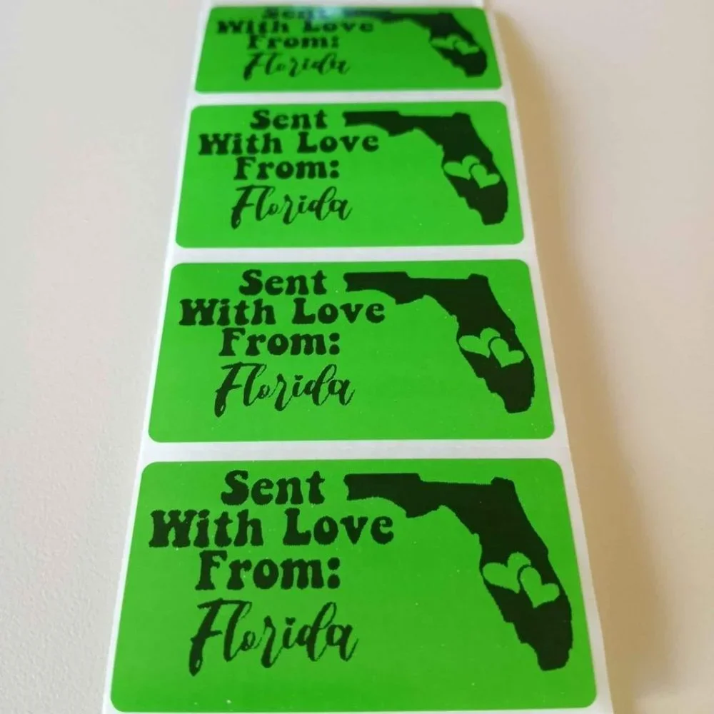 💙100 Florida- Shipping Labels Thermal Packaging Stickers 2.25